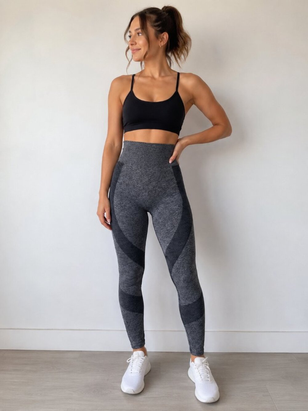 PINK Victoria's Secret Seamless Gray High Rise Leggings Size L